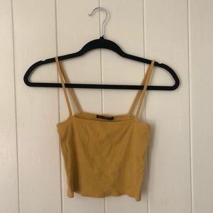 Brandy Melville Mustard Cropped Tank Top